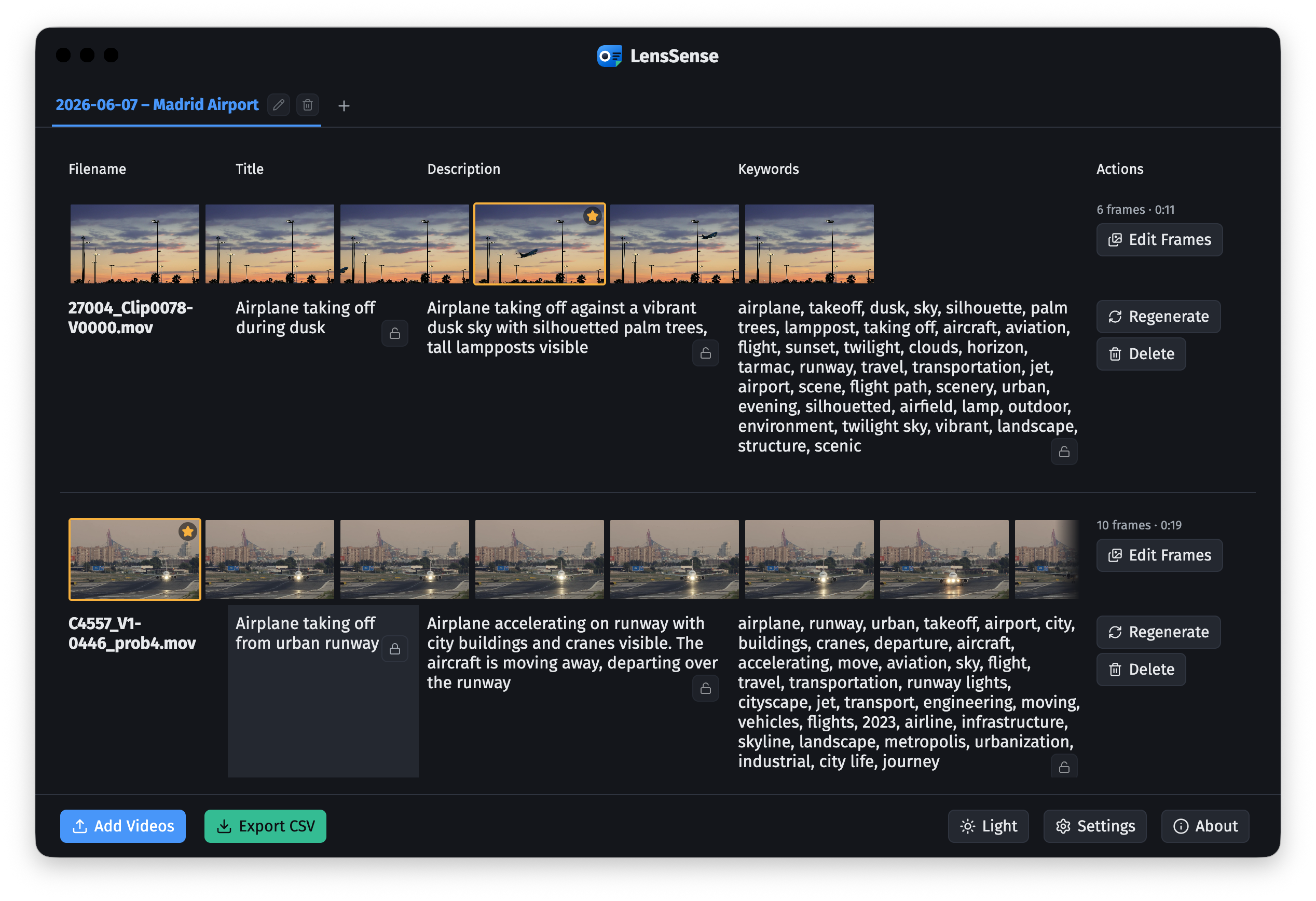 LensSense app interface preview